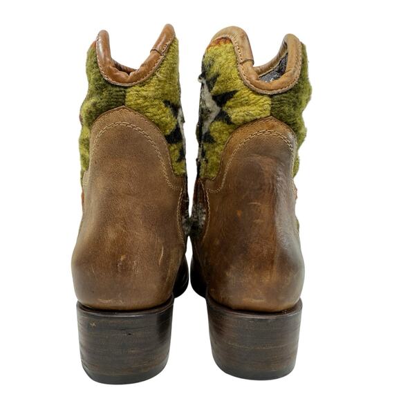Freebird By Steven Carlo Ankle Boots Size 7 Southwestern Tapestry Brown Leather - Picture 6 of 10